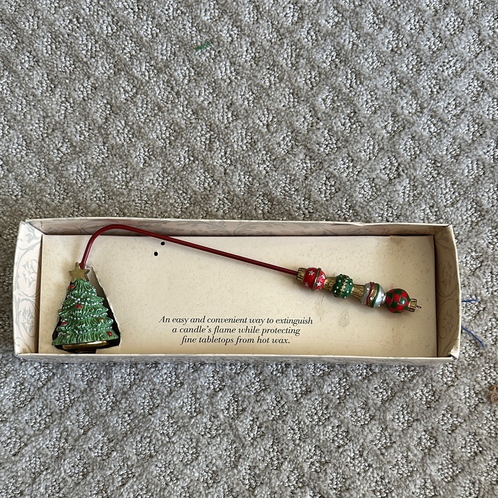 Christmas Tree Candle Snuffer with Beaded Handle